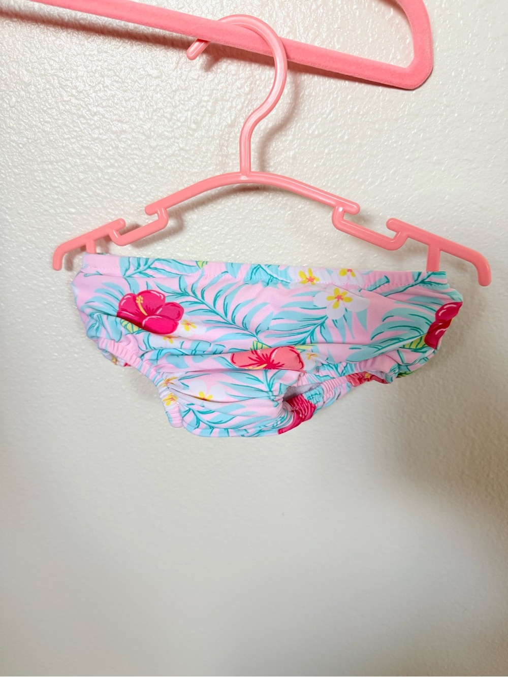 Hudson Baby Pink Tropical Floral Swim Bottoms